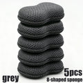 AUTOBRIGHT 8 shaped Car Wash Sponge Double Sided Chenille Microfiber Mesh Scratch-Free for Auto Car Detailing Cleaning tool Grey