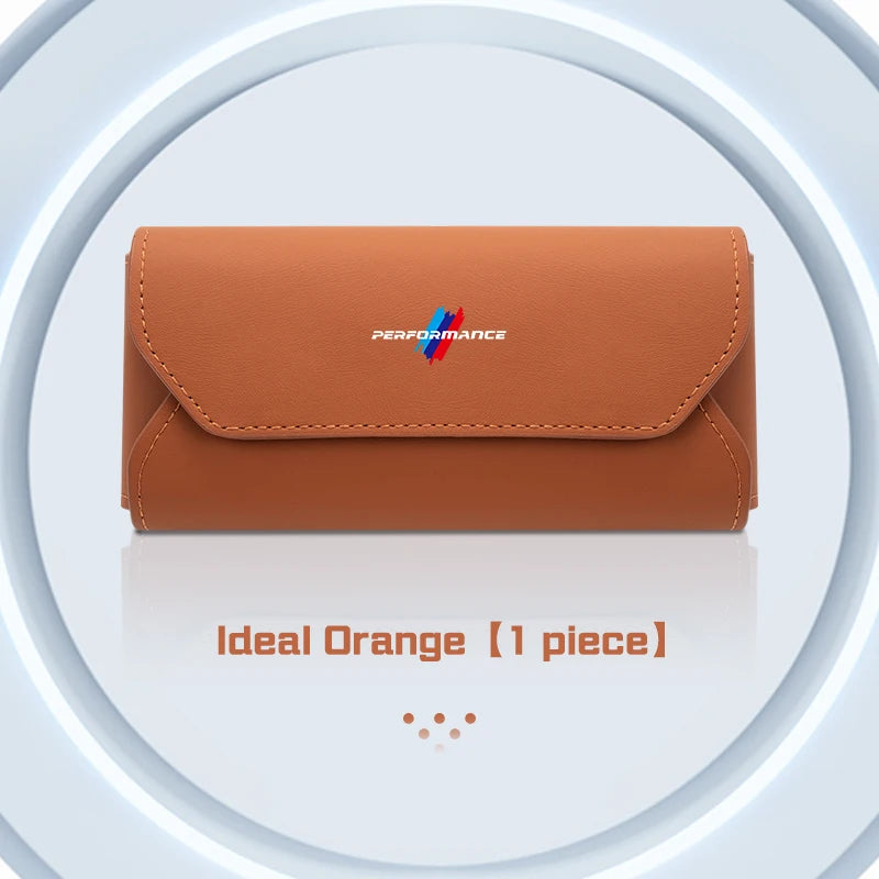 For BMW M M3 M5 E36 E39 E46 E60 E70 E90 E91 E92 F10 F40 G01 G70 Leather Car Visor Glasses Case Sunglasses Box Eyeglasses Storage