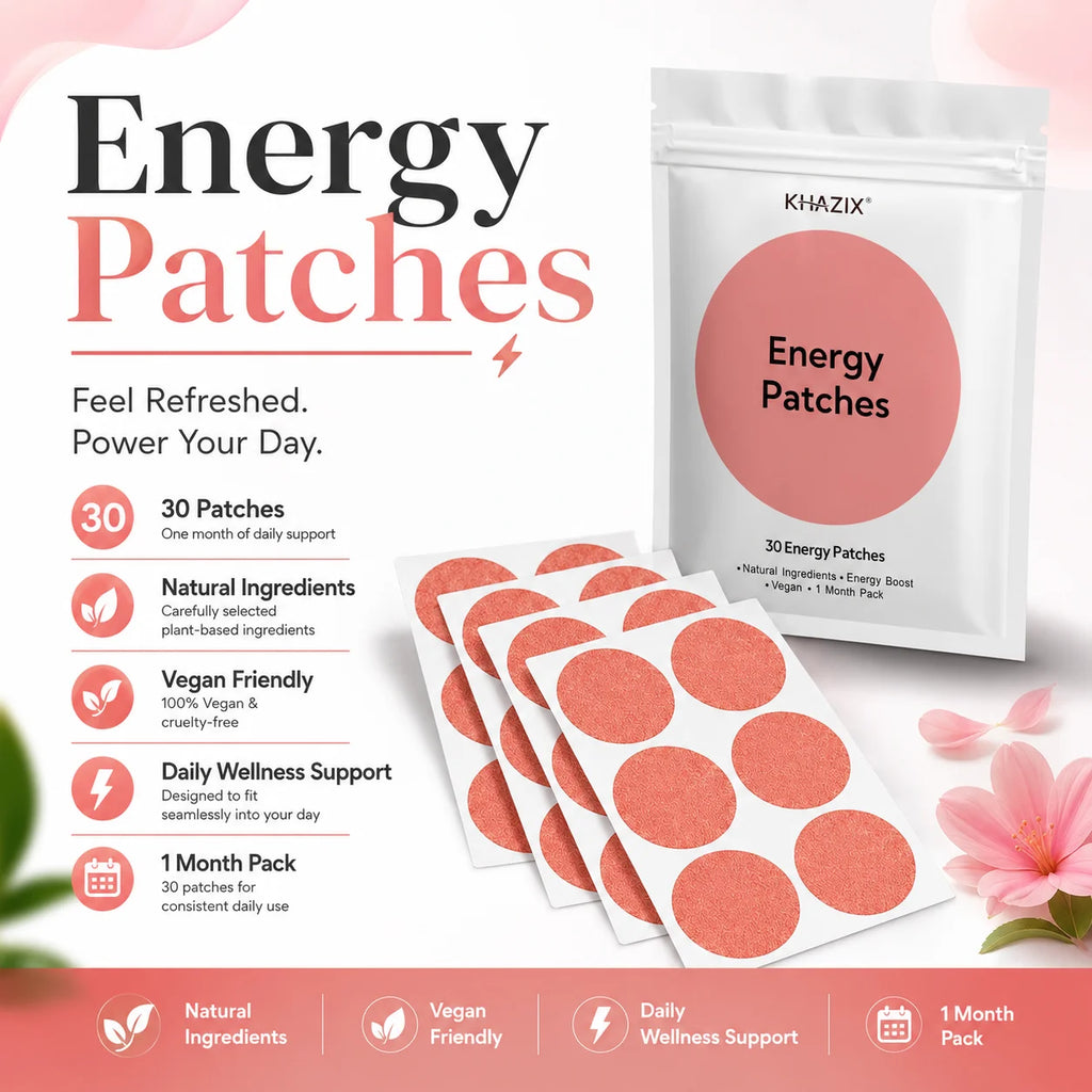 30Pcs Energy Patches Natural Ingredients Vegan Friendly Daily Energy Boost Patch Portable Body Stickers for Work Travel Sports