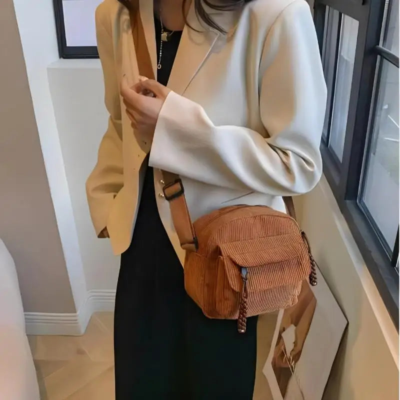 Women Casual Crossbody Bag Zipper Closure Adjustable Shoulder Strap Large Capacity Multi Pockets Daily Messenger Bag