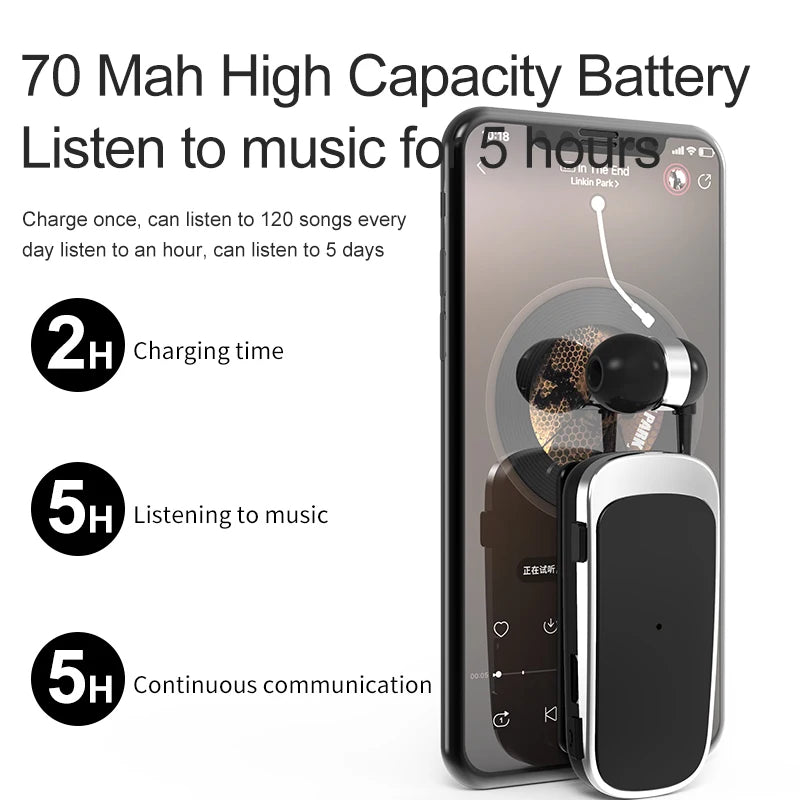 K52 In-Ear Auriculares Mini Wireless Bluetooth Headset Vibration Call Remind Sports Clip Driver Earphones Hands Free PK Fineblue