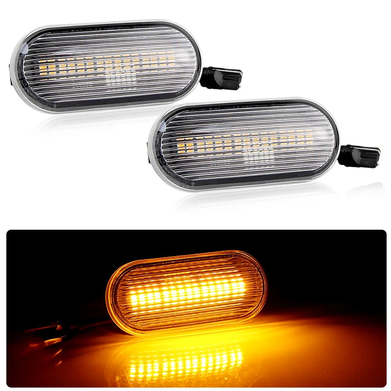 2PCS LED Side Marker Turn Signal Lights Canbus For VW Bora 98-05 Golf 95-05 Lupo 98-05 Passat 96-03 Polo 94-05 Sharan 95-00