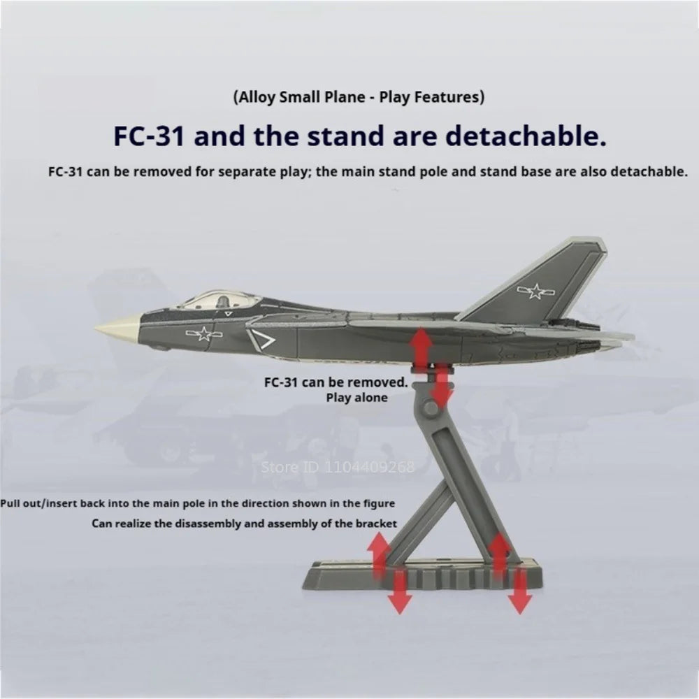 1:500 1:200 Scale Y-20 J-20 Fighter Model Car Toy J-35A FC-31 Movable Parts Realistic Static Design Models for Aerospace Lovers