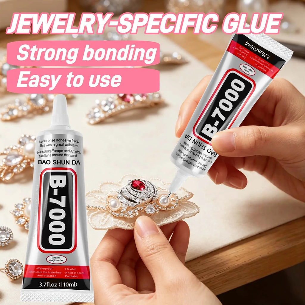 25PCS 15mL B7000 Clear Precision Cement, Adhesive Glue Transparent with Pinpoint Applicator, for Beading, Watch and Lens Repair.