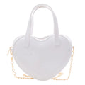 Fashion Women's Heart Shaped Handbags Cute Kawaii Solid PVC Crossbody Bags Wallet Purse Simple  Chain Shoulder Bag Lady Handbag