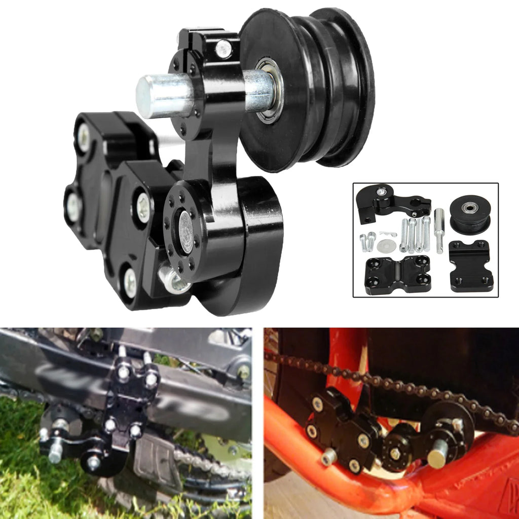 Universal Aluminum Black Motorcycle Chain Adjuster Chain Tensioner Roller Tools For Motorcycle /Chopper ATV/Dirt Bike