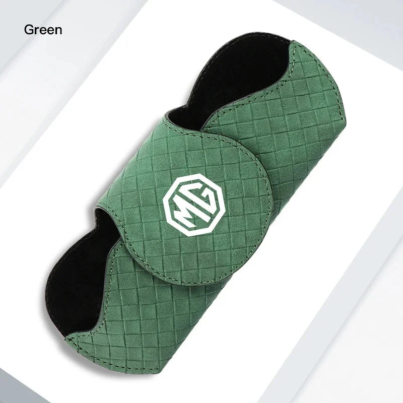 1Pc Woven Suede Car Sun Visor Sunglasses Holder for MG ZS EV HS EHS PHEV MG3 MG4 MG5 MG6 MG7 GT Dual Slot Eyeglass Storage Case