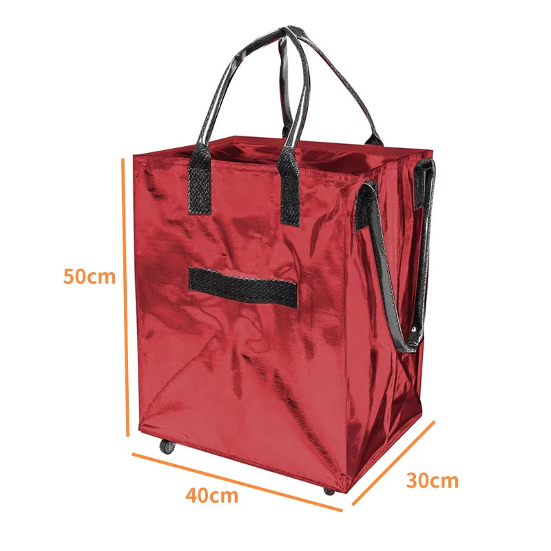 Hulken Detachable Travel Bag with Cover Silent Wheels Stackable Storage Portable Shopping Cart Large Capacity Foldable Shoppi...
