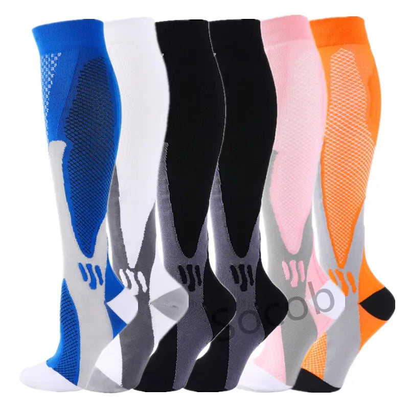 6/7 Pairs Compression Socks Varicose Diabetes Sock Running Cycling Hiking Touring Bicycle Marathon Outdoor Rugby Edema Long Tube