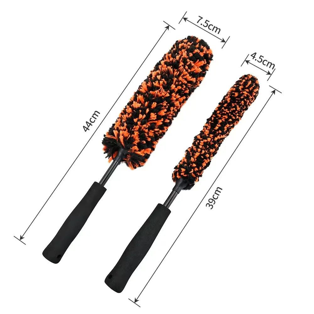 Car Wheel Cleaning Brush, Microfiber Bendable Wheel Detailing Brush,Soft No-Scratch Car Wheel Rim Cleaner Brush for All Wheel