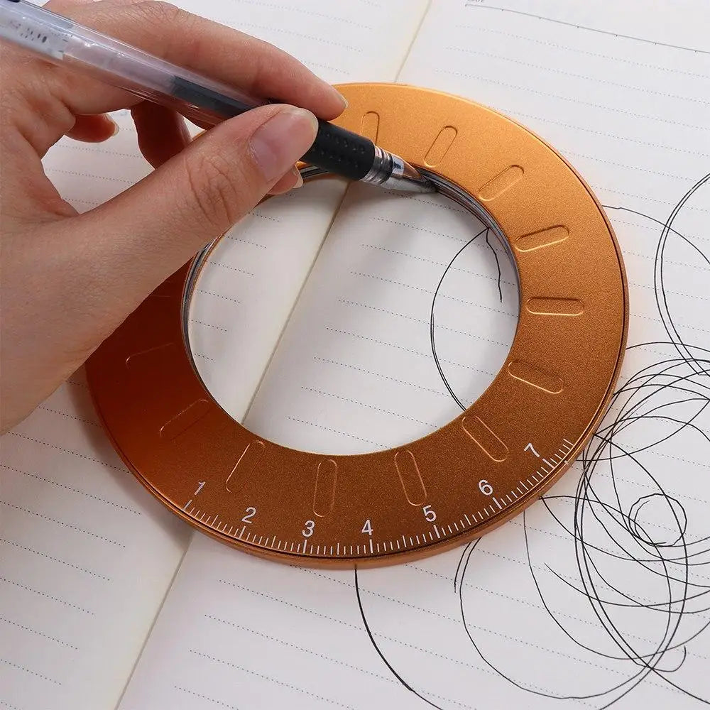 Adjustable Circle Drawing Ruler Measurement Rotatable Round Ruler Stainless Steel Round Compass Stretch Ruler for Drawing