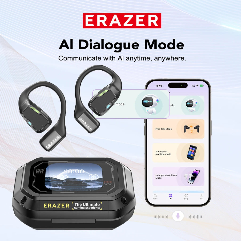 Translator Erazer XP6 Bluetooth Earphones Wireless Earbuds 135 Languages Real-time Translate ASMR Headset DIY Equalizer APP
