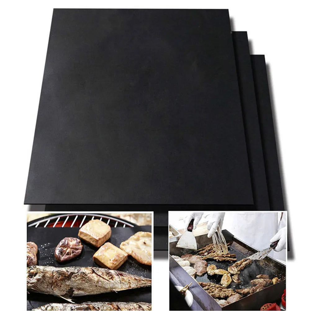 Non-Stick Bbq Grill Mat Reusable Heat Resistant Glass Fiber Grill Sheet for Vegetables Fish Bacon Kebabs Dishwasher Safe Oven