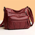 Vintage PU Leather Crossbody Bag, Retro Multi Layer Shoulder Bag, Fashion Handbag & Purse for Women's Work Travel Messenger Bag