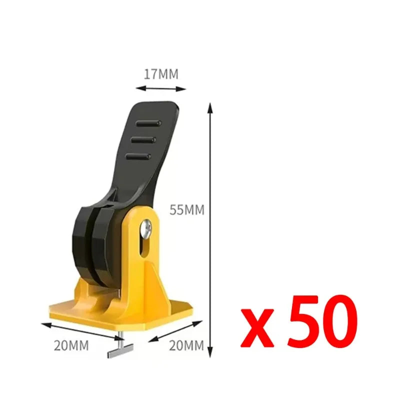 50pcs Reusable Floor Tile Leveling System Clips Leveler Adjuster Kit，Tile Leveling Fixed Plane Device Construction Tool