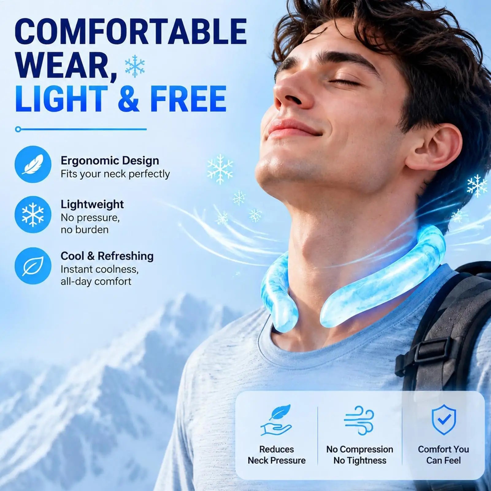 Outdoor Summer Neck Cooling Tube Wraps Ice Ring Neck Cooler Reusable Cooling Tool For Camping Hiking Cycling Running Fishing