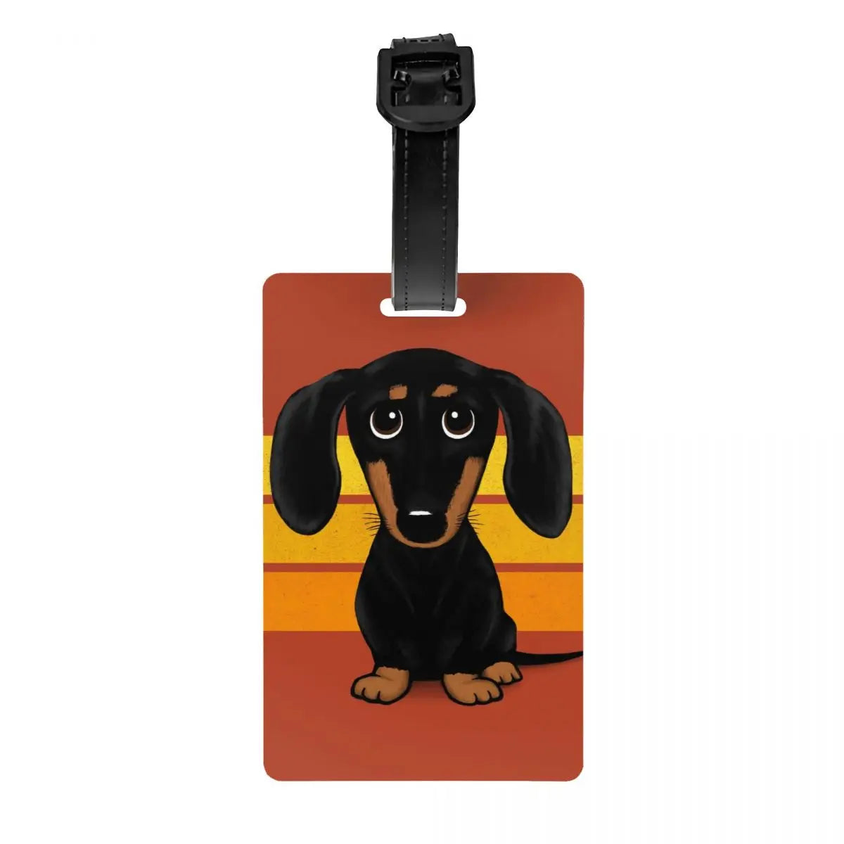 Custom Cute Dachshund Sausage Dog Luggage Tag With Name Card Puppy Animal Privacy Cover ID Label for Travel Bag Suitcase