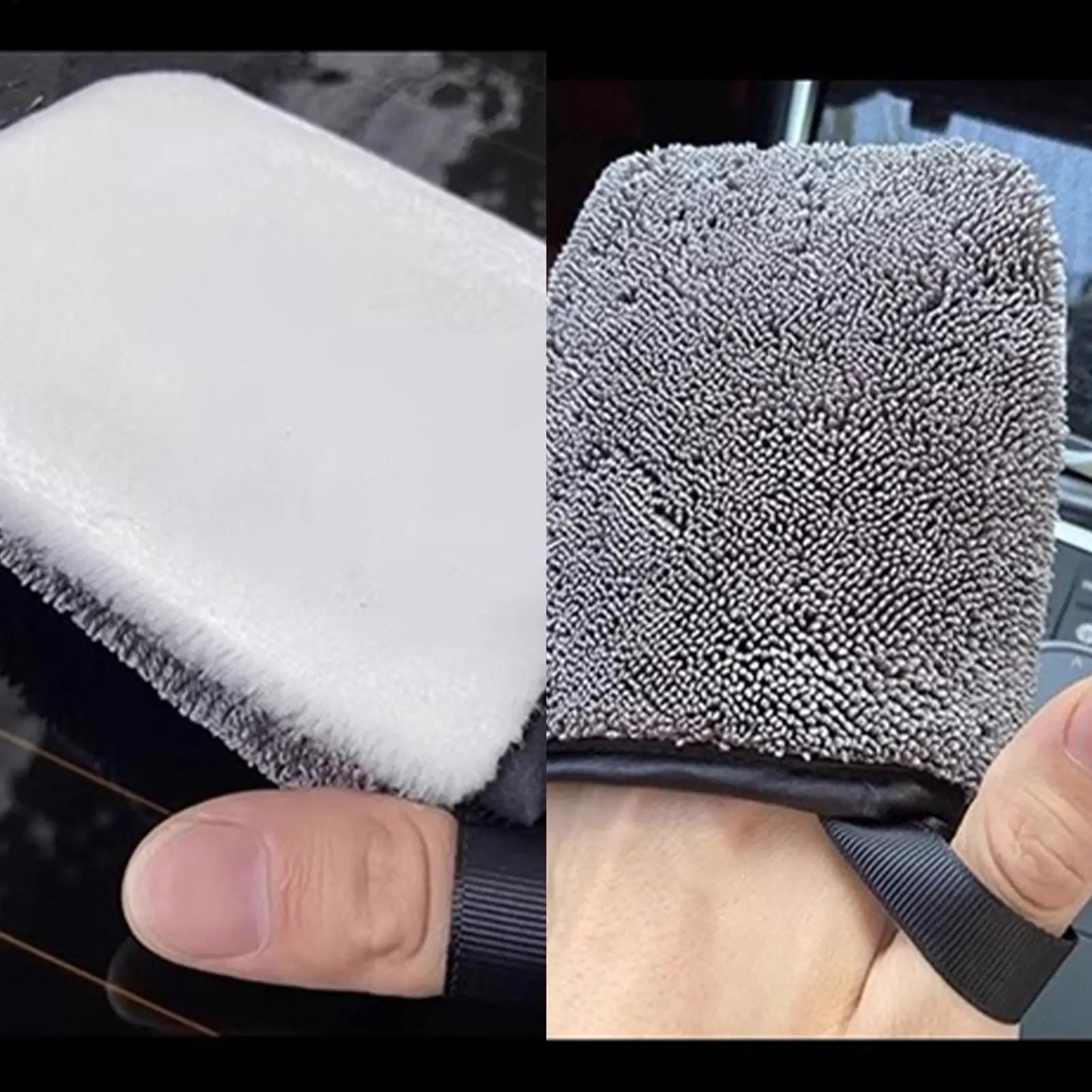 Ergonomic Car Interior Cleaning Mitt Double-Sided Detailing Scrubbing Twist Gloves Cloth for Instrument Panel Door Leather Seat