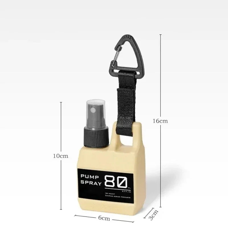 Outdoor Portable Spray Bottle Pump with Buckle for Camping Travel - Refillable Cosmetic Alcohol Perfume Dispenser Container