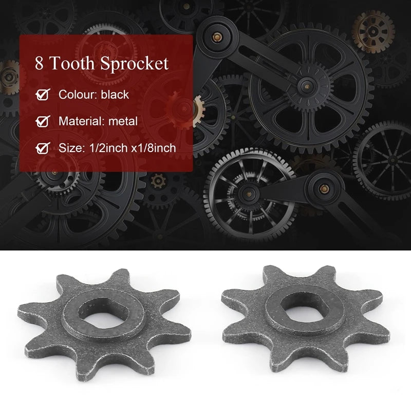 Electric Scooter 8 Tooth Sprocket 410 Chain Motor 1/2Inch X1/8Inch Engine Chain Pinion 8T Gear For MY1020 Motor