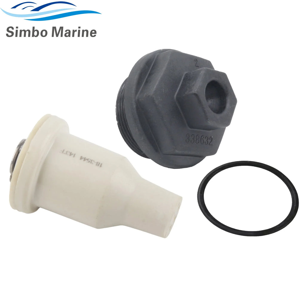 Boat Motor Thermostat Assy with Covers for Johnson Evinrude 75 To 175 HP Outboard Engine Replaces 435491 0338632 0331188