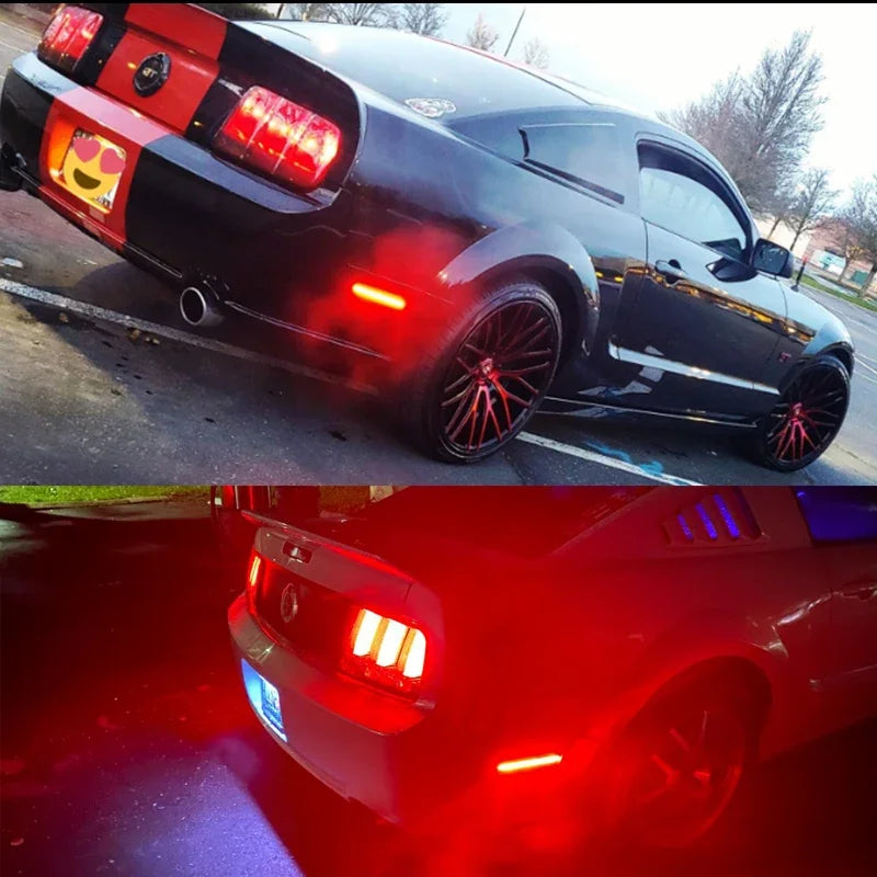 iJDM For Ford Mustang T10 Red Full LED Rear Side Marker Light Accessories ,Replace OEM 4R3Z15A201BA Back Sidemarker Lamps 05-09