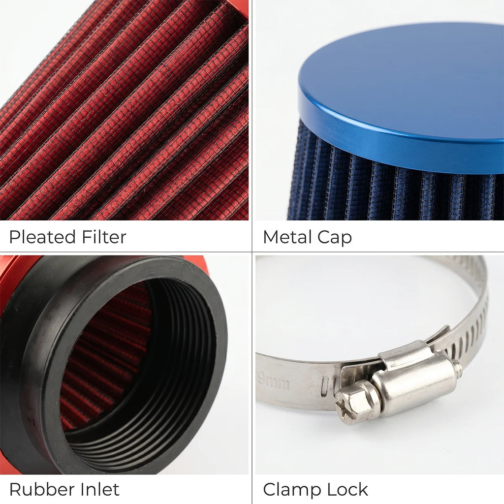 1pc Durable 76mm 3" Universal Car Air Filter High Flow Reusable Cotton Gauze Intake Filter For Motorcycle Automobile Modificatio