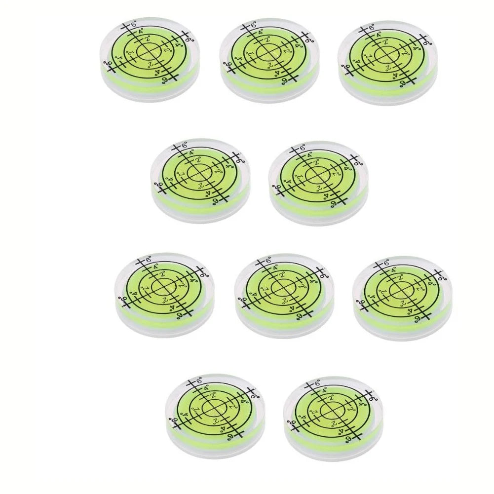 10 Pieces 32*7mm Translucent Round Bubble Level Gauge For Spirit Degree Mark Measure Meter LCD Mount Frame Carpentry Tools