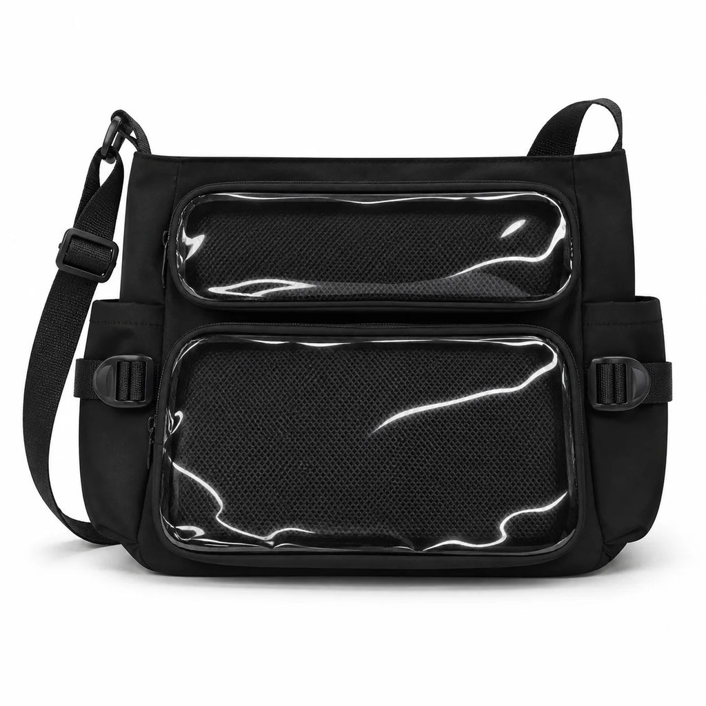 Academic Style Crossbody Bag Lightweight Polyester Shoulder Sling Bag for Daily Use School Travel Black / White / Blue / Green