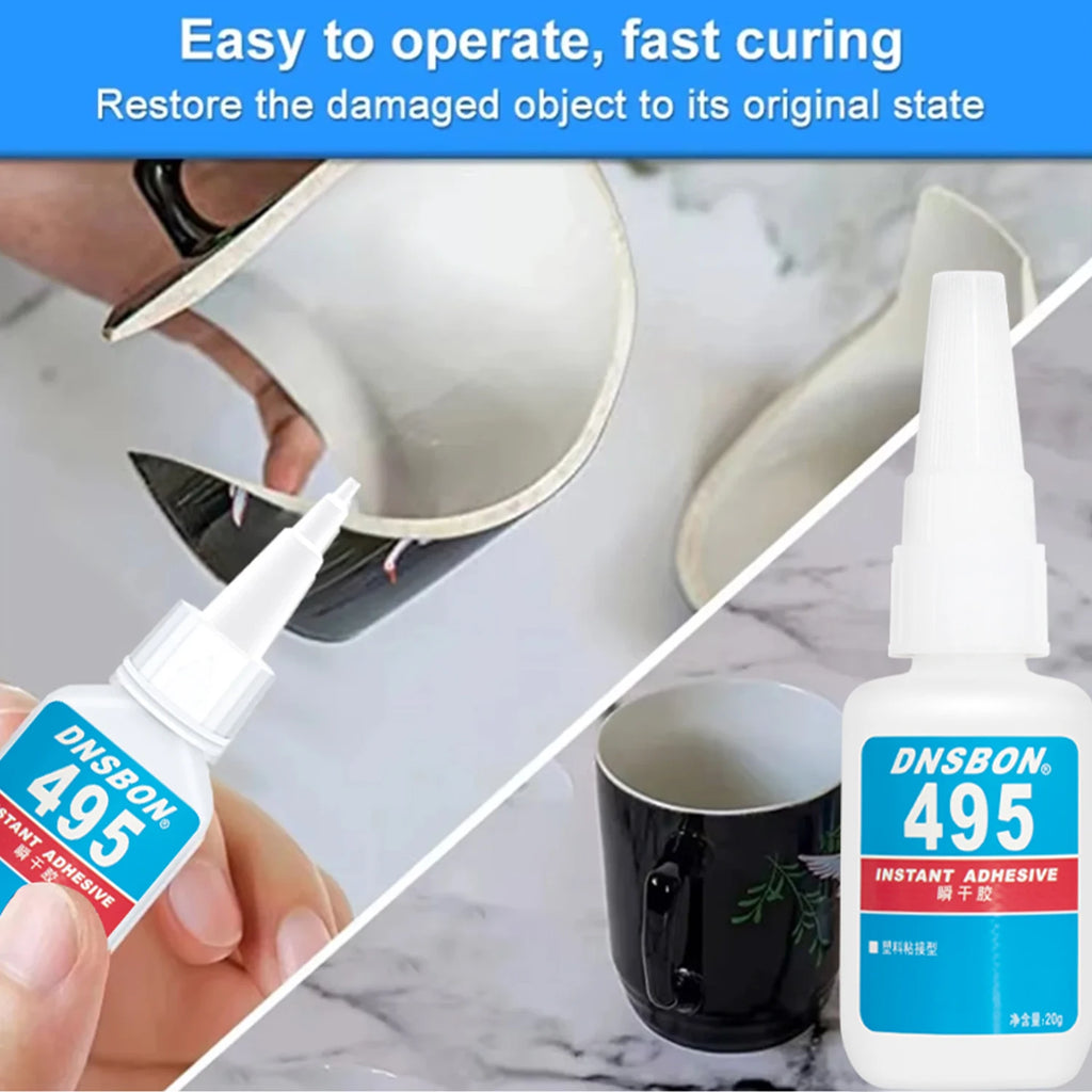 1/2/3pcs 495 Super Glue Plastic Professional Adhesive Transparent Cyanoacrylate Glue Fast Drying Odorless Long Lasting Bonding