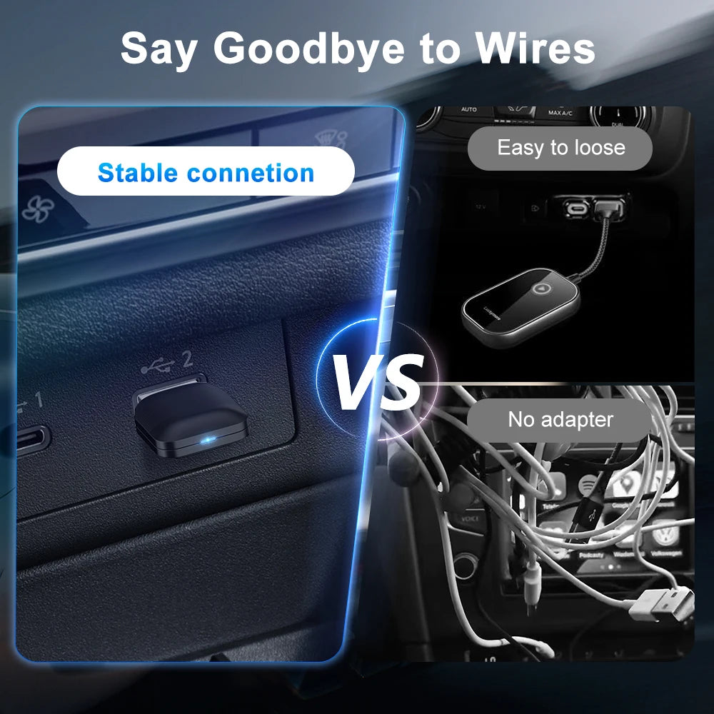 Wireless CarPlay Adapter for iPhone Android Auto, 5.8GHz Plug & Play CarPlay Dongle, Auto Connect Car Wireless Adapter