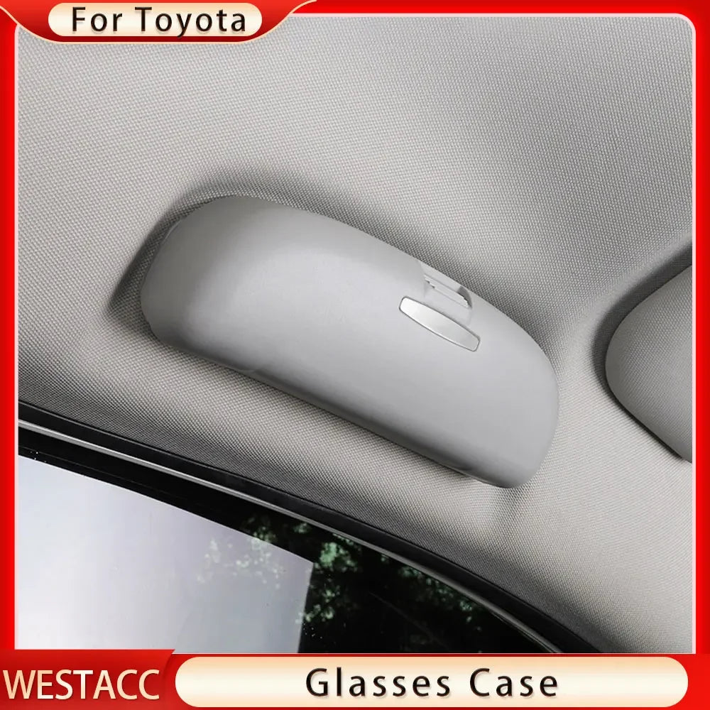 ABS Car Sunglasses Case Glasses Holder for Toyota Camry Highlander RAV4 CHR Corolla Yaris Eyeglasses Storage Box Accessories