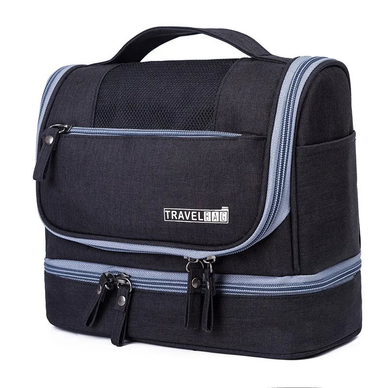 Portable Toiletry Washbag with Hanging Hook Waterproof Women Bathroom Cosmetic Storage Bag Large Capacity Travel Men Makeup Case