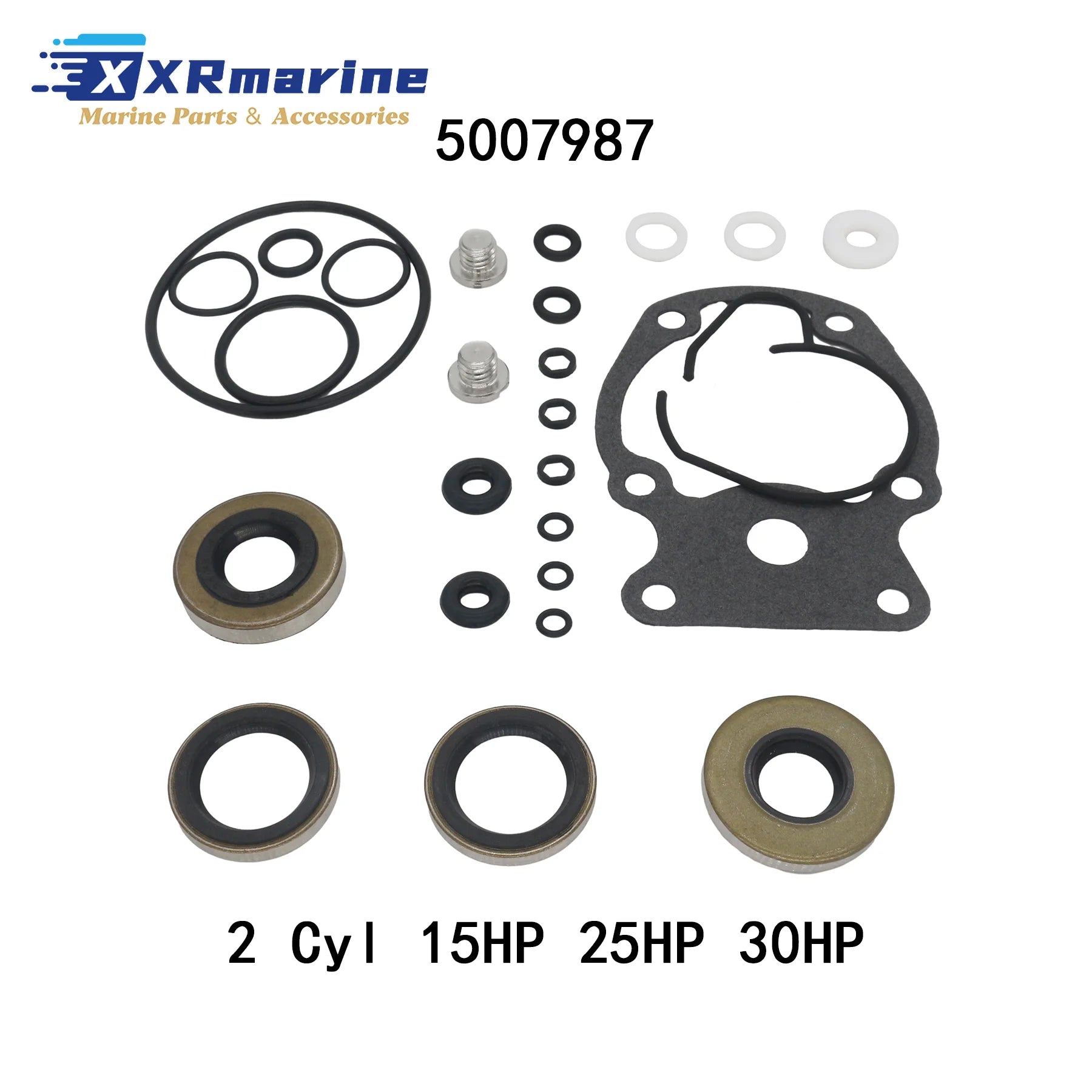 Outboard Lower Unit Seal Kit for Johnson Evinrude 9.9 15 18 20 25 30 35 40 48 50 55 60 65 70 75 HP Engines 396350 5007987