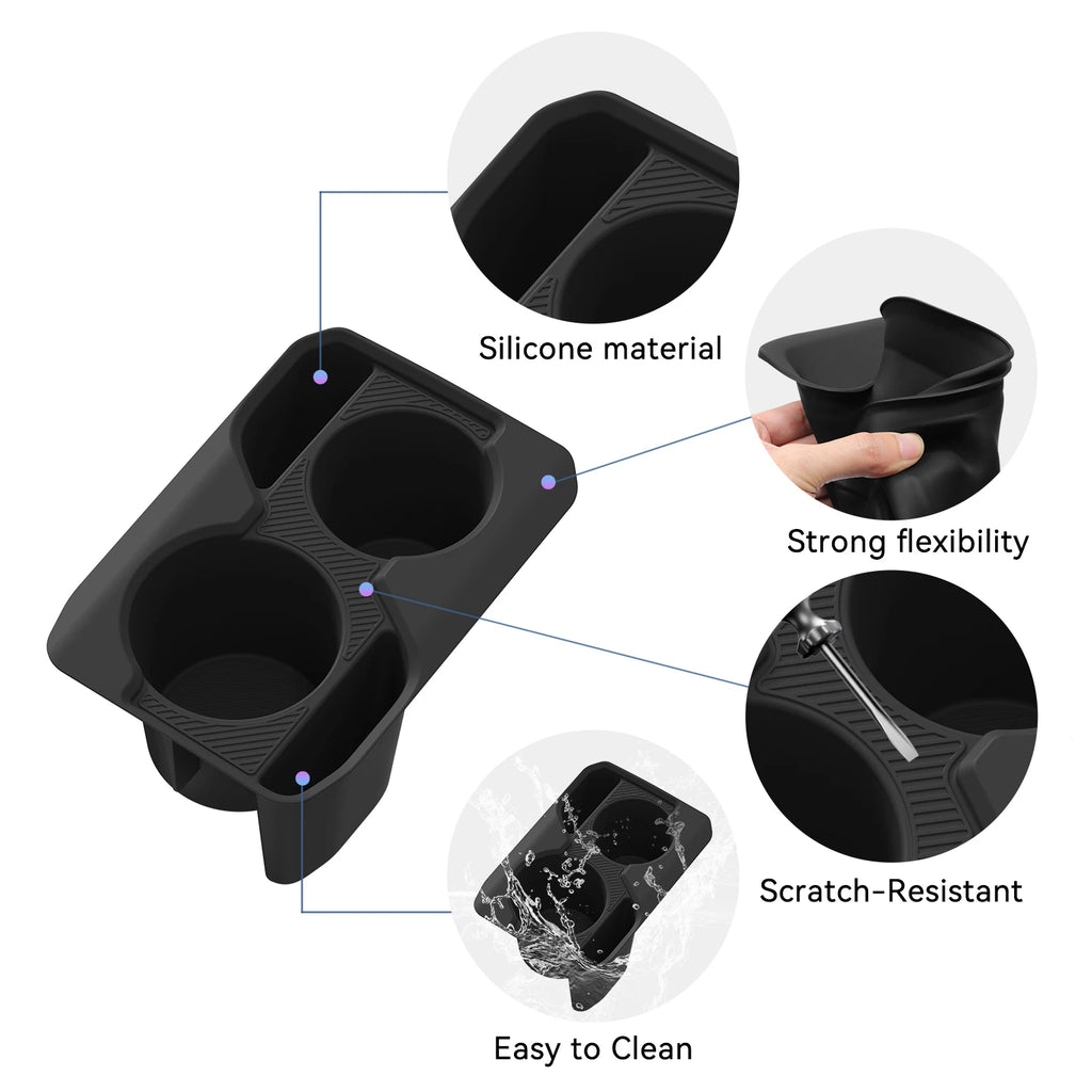 Smabee Left Hand Drive for Kia K4 2025 Center Console Cup Holder Mat Anti-Slip Insert Tray Car Interior Accessories Black
