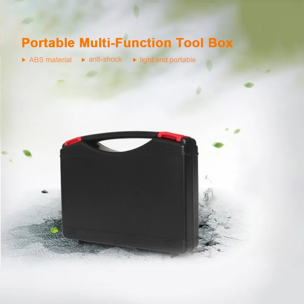 Plastic Multi-Function Tool Box Waterproof Portable Repair Tool Storage Large Capacity Black Storage Container