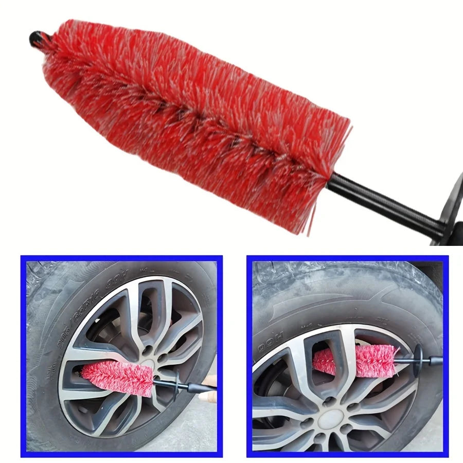 Car Wheel Wash Brush Multifunction Car Wheel Rim Tire Cleaning Brush Soft Non Scratch Auto Care Detailing Washing Tools