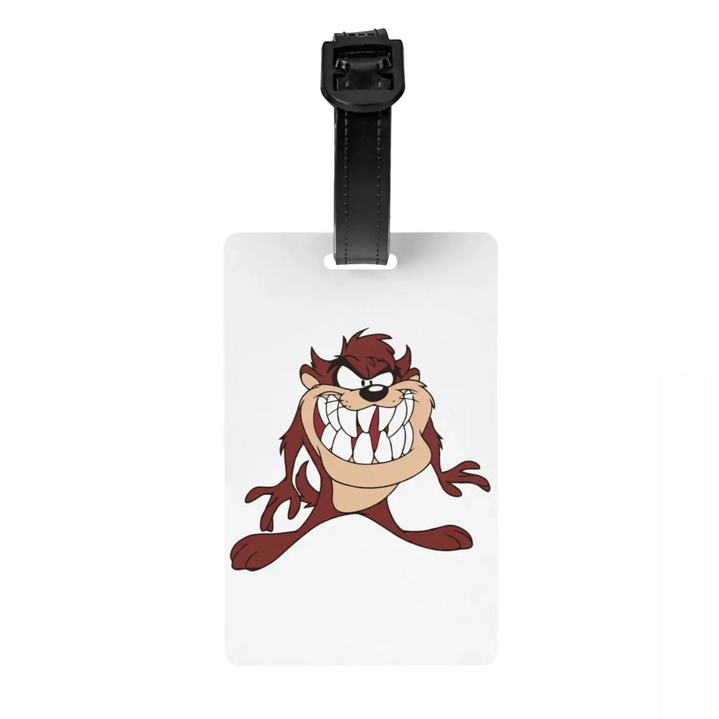 Custom Cartoon Anime Taz Tasmanians Devils Luggage Tag Travel Bag Suitcase Privacy Cover ID Label