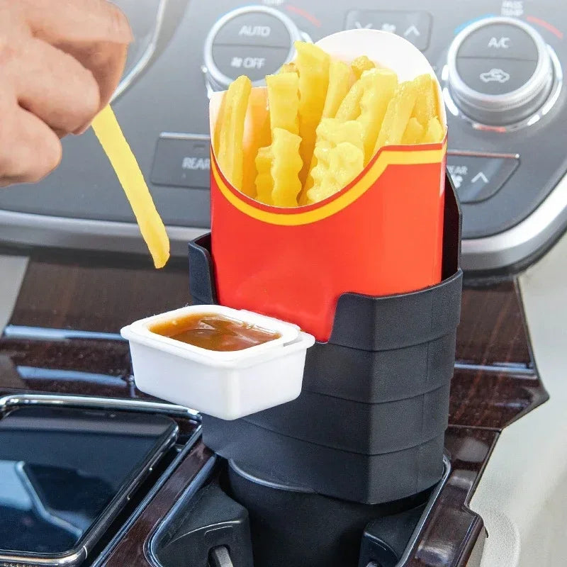 Car French Fry Holder with Tomato Sauce Rack Seasoning Box Car Mobile Phone Holder Storage Rack Car Interior Holder Snack Box