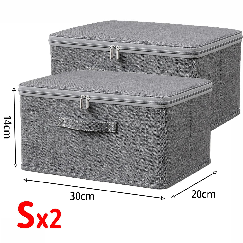 Foldable Storage Box with Lid & Zipper,Pants Jeans Storage Box,Large Capacity Drawer Organizer Box Clothes Organizer for Wardrob
