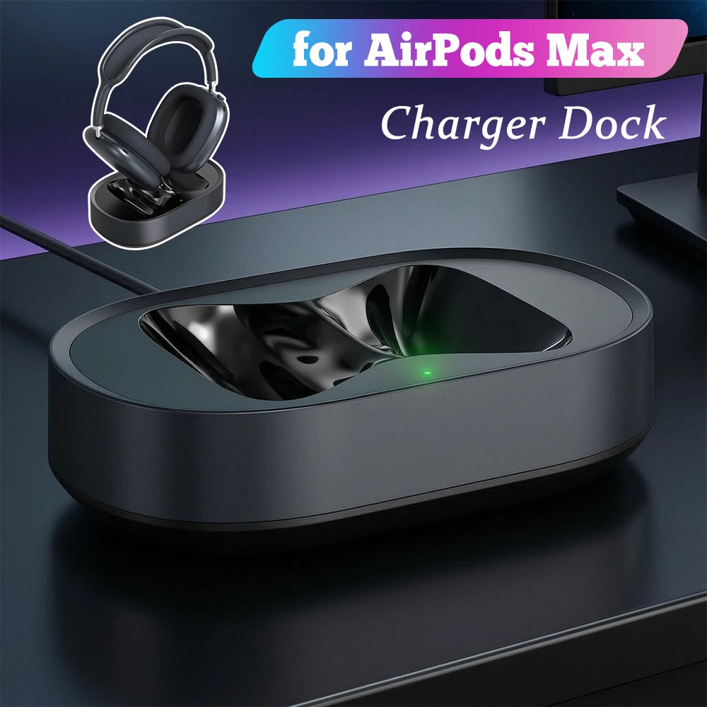 Desktop Magnetic Charging Station for Apple AirPods Max Headphones 2 in 1 Charger & Headphone Stand Weighted Base