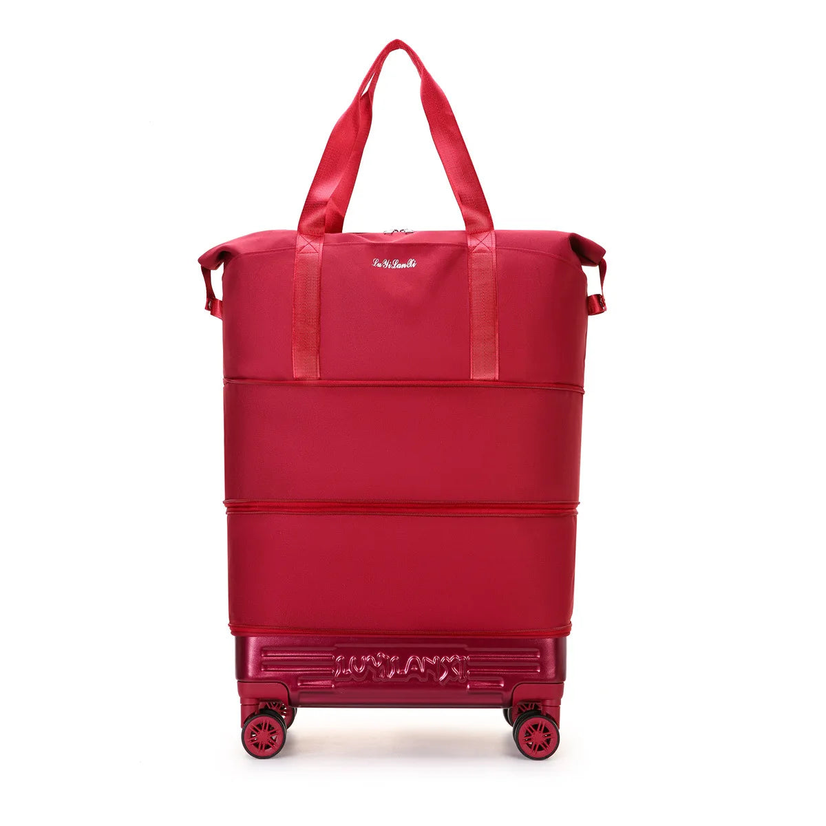 New Travel Bag with Trolley and Wheels Durable, Simple, High-end, Trendy Travel Bag Foldable Expansion Rolling Luggage