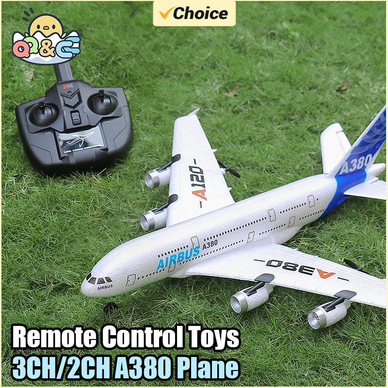 3Ch 2Ch A380 Rc Plane Glider Airplanes Remote Control Foam Aircraft Fixed Wing Aircraft 6 Gyroscope Model Airplane Toys Hobbies