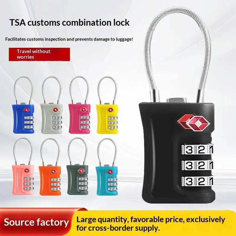 Hot Sale Travel TSA Customs Lock Password Changeable Lock 3 Digit Portable Zinc Alloy Suitcase Luggage Backpack