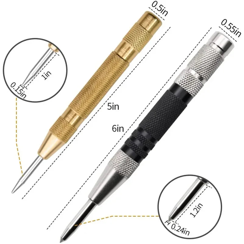Automatic Center Punch Automatic Metal Punch Tool Woodworking Tools Loaded Marker Wood Chisel Joinery Carpenter Tool