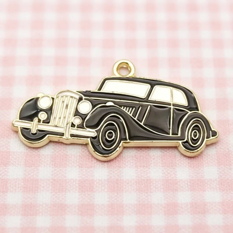 10pcs Car Pendant DIY Jewelry Accessories Alloy Drip Oil Pendant Keychain Earring Pendant
