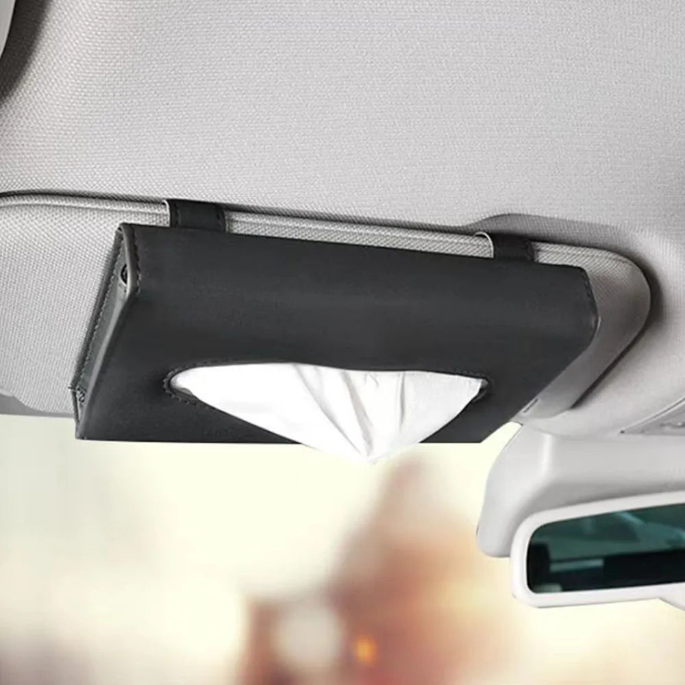 Car Sun Visor Tissue Storage Box, In-Car Pull-Out Hanging Tissue Box, Car Tissue Box