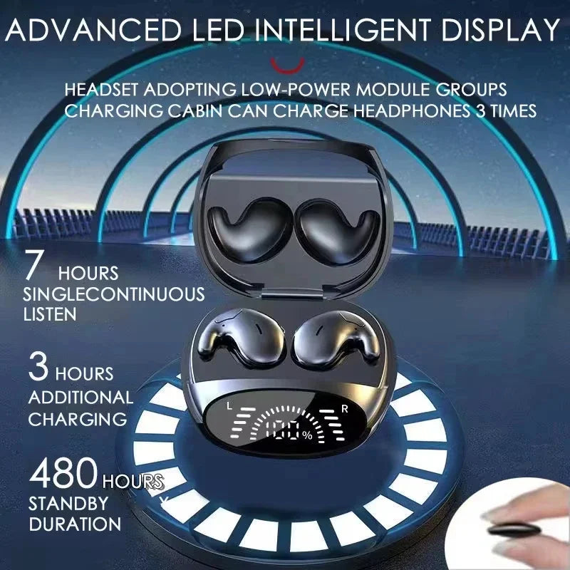 MD528 Sleep Invisible Earbuds Tiny Headphone Sport Stereo Bluetooth 5.3 Earphones Hidden Noise Cancelling Wireless Headset