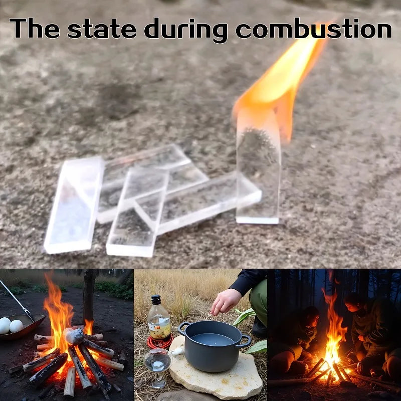 100pcs Ultimate Windproof Fuel for Adventurers! Tasteless Smokeless Combustion - Harsh Condition Rescue,
