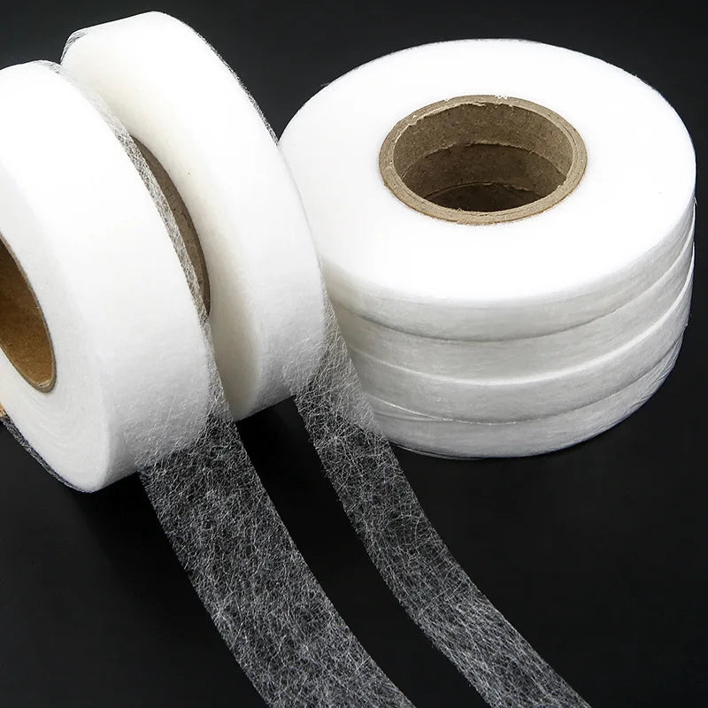 60Meters/Roll Double-sided Non-woven Interlining Adhesive Fabric Cloth Iron On Hem Tape Interlining Web DIY Sewing Crafts